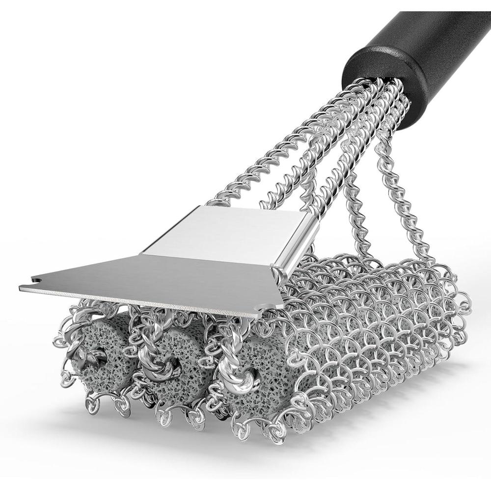 image:imageHOUSE AGAIN Grill Brush and Scraper Bristle Free 304 Stainless Steel Brush Head Non Metal Bristles Safe Steam Outdoor Grill Cleaning BBQ Grill Accessories for SmokerPorcelainWeber GasCharcoal