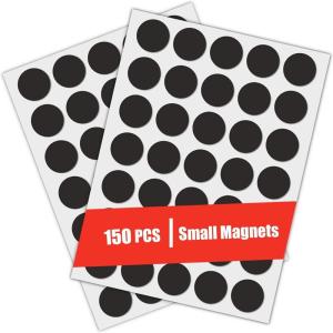 HOUSE AGAIN Round Magnets with Adhesive Backing, Adhesive Magnets for Crafts, Small Sticky Magnetic Dots for DIY Projects, Hanging & Organizing Light Objects, 100 Pcs 20x2mm(Round 150pcs)