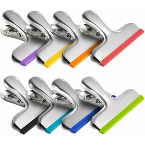 HOUSE AGAIN 6 Pack Stainless Steel Chip Bag Clips Covered with Silicone – NO More Sharp Edges – Color Coded for Food Bags – Air Tight Seal, Heavy Duty for Kitchen and Office, 3 Inches, Red,Yellow,Blue(Rainbow Colors)