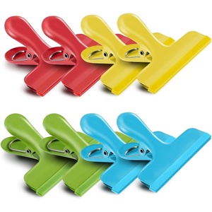 HOUSE AGAIN 6 Pack Stainless Steel Chip Bag Clips Covered with Silicone – NO More Sharp Edges – Color Coded for Food Bags – Air Tight Seal, Heavy Duty for Kitchen and Office, 3 Inches, Red,Yellow,Blue(Colorful)