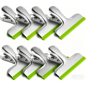 HOUSE AGAIN 6 Pack Stainless Steel Chip Bag Clips Covered with Silicone – NO More Sharp Edges – Color Coded for Food Bags – Air Tight Seal, Heavy Duty for Kitchen and Office, 3 Inches, Red,Yellow,Blue(Green)