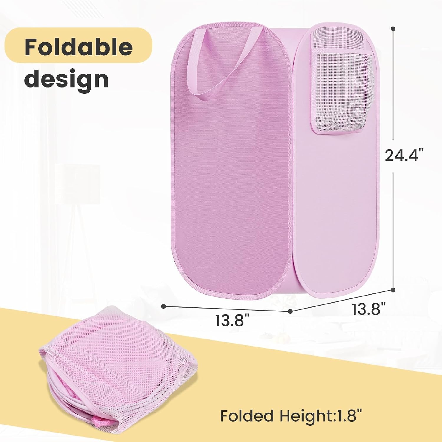 image:imageLaundry Bag House Again 2Pack 76L Heavy Duty Laundry HamperLaundry Backpack 210D Oxford Cloth with Mesh Pocket amp Sturdy Adjustable Shoulder Straps Easy to Open and Fold for College Greypink