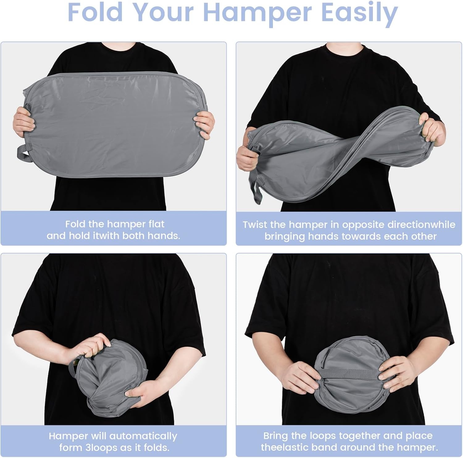 image:imageLaundry Bag House Again 2Pack 76L Heavy Duty Laundry HamperLaundry Backpack 210D Oxford Cloth with Mesh Pocket amp Sturdy Adjustable Shoulder Straps Easy to Open and Fold for College GreyGrey