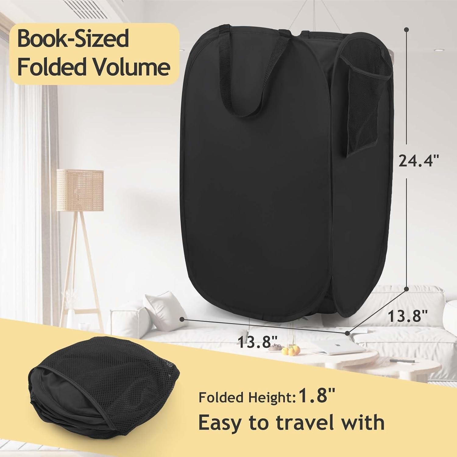 image:imageLaundry Bag House Again 2Pack 76L Heavy Duty Laundry HamperLaundry Backpack 210D Oxford Cloth with Mesh Pocket amp Sturdy Adjustable Shoulder Straps Easy to Open and Fold for College GreyBlack