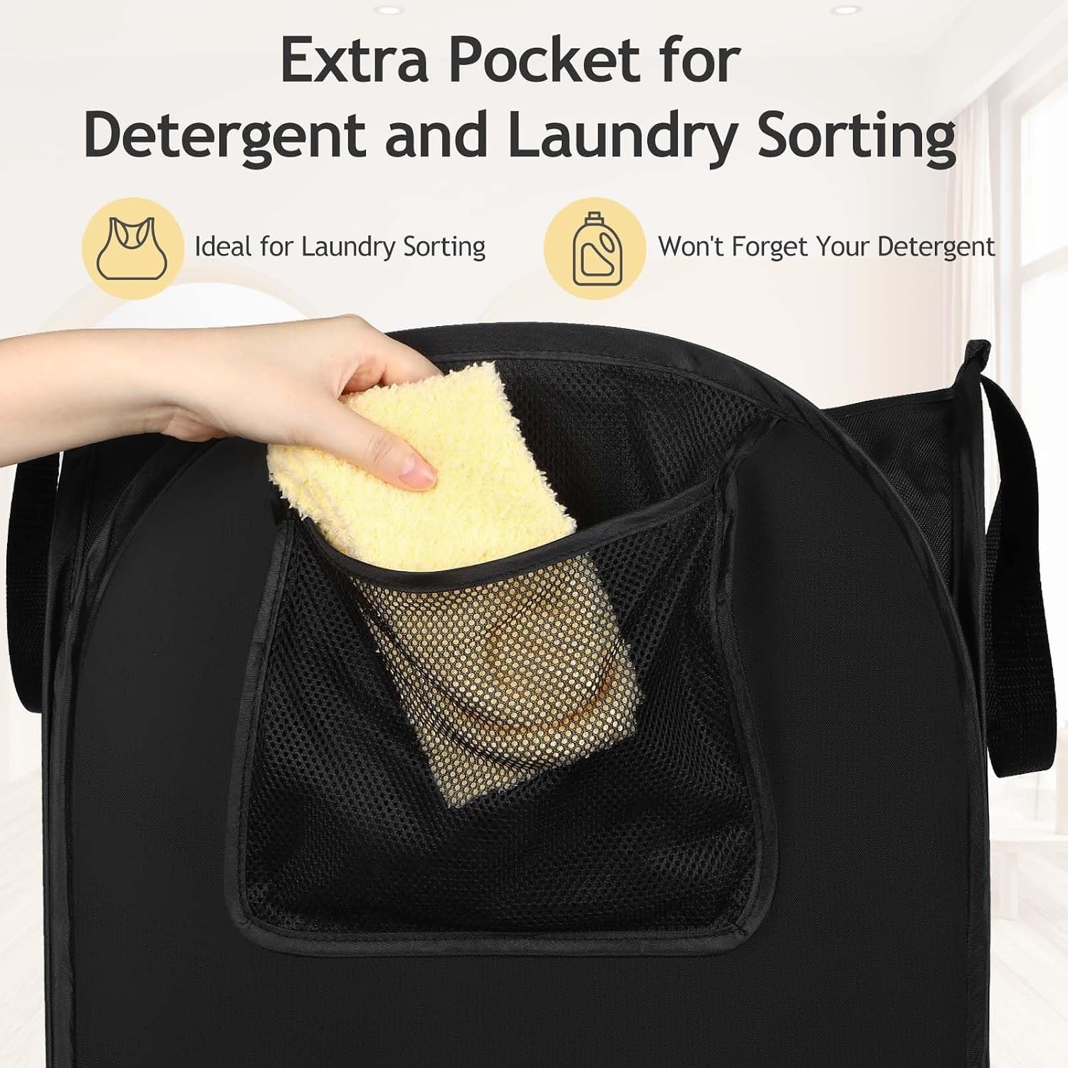 image:imageLaundry Bag House Again 2Pack 76L Heavy Duty Laundry HamperLaundry Backpack 210D Oxford Cloth with Mesh Pocket amp Sturdy Adjustable Shoulder Straps Easy to Open and Fold for College GreyBlack