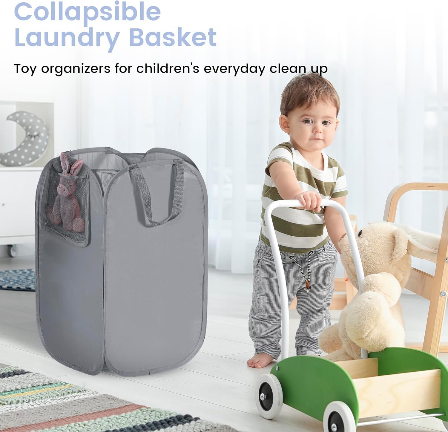 image:imageLaundry Bag House Again 2Pack 76L Heavy Duty Laundry HamperLaundry Backpack 210D Oxford Cloth with Mesh Pocket amp Sturdy Adjustable Shoulder Straps Easy to Open and Fold for College GreyGrey