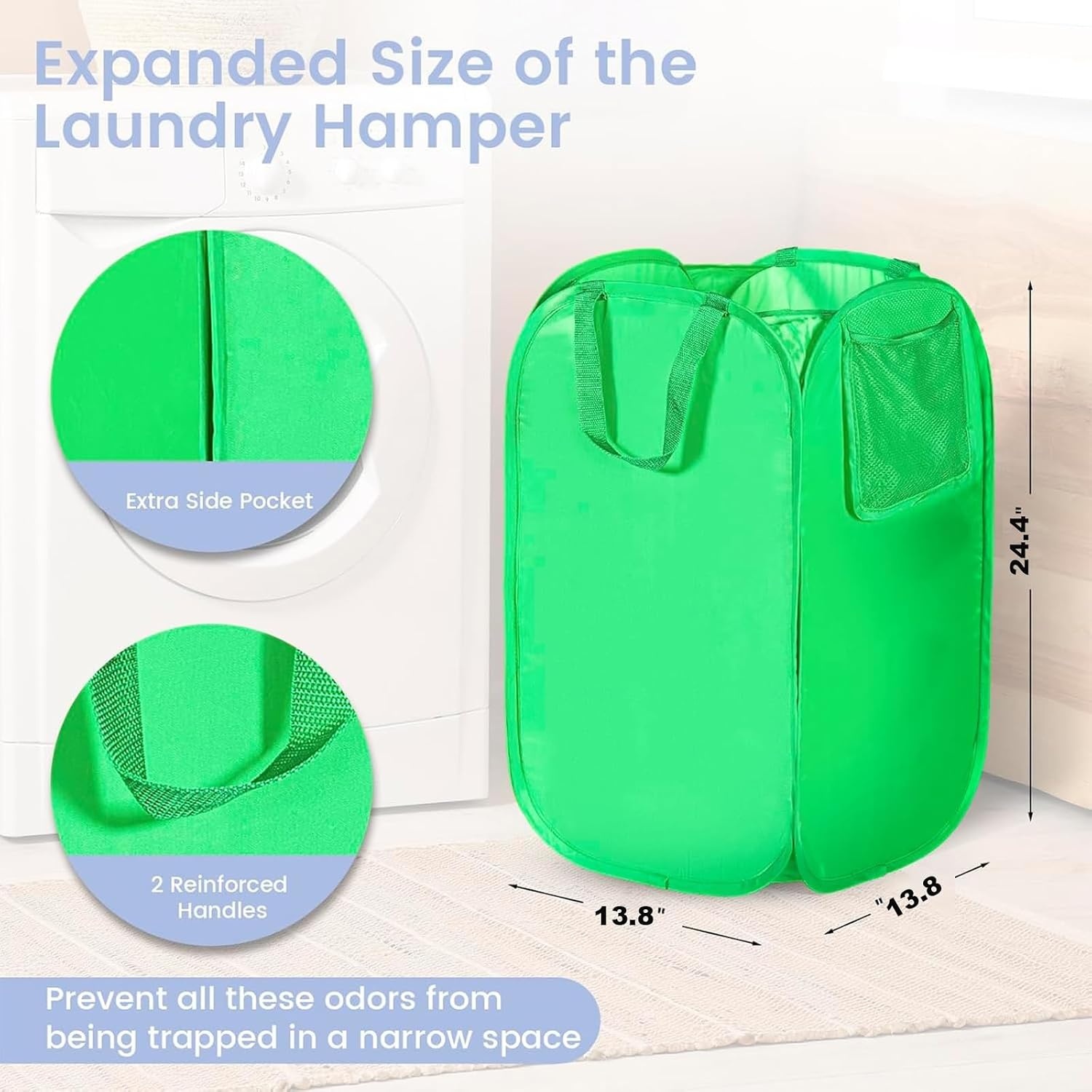 image:imageLaundry Bag House Again 2Pack 76L Heavy Duty Laundry HamperLaundry Backpack 210D Oxford Cloth with Mesh Pocket amp Sturdy Adjustable Shoulder Straps Easy to Open and Fold for College GreyGreen