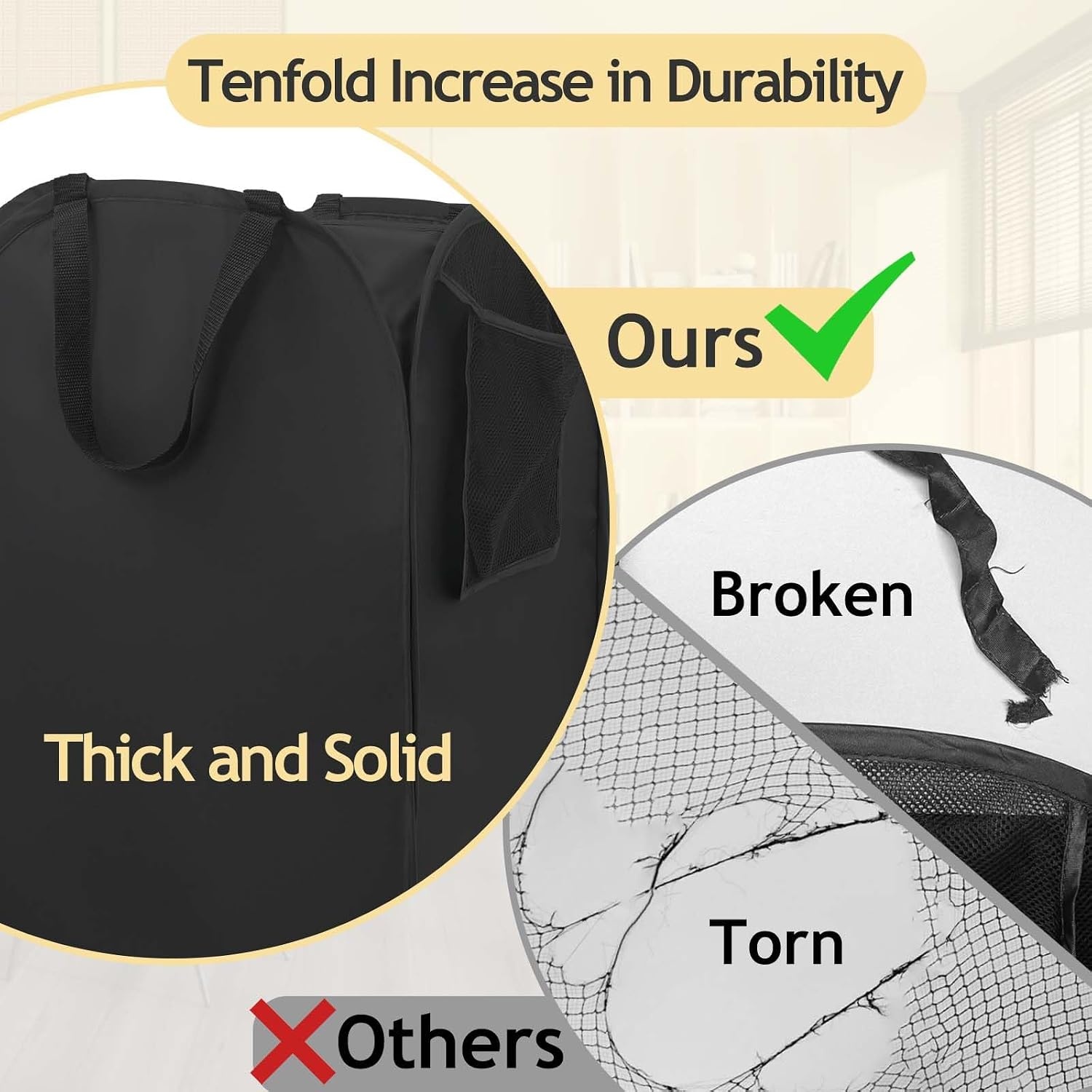 image:imageLaundry Bag House Again 2Pack 76L Heavy Duty Laundry HamperLaundry Backpack 210D Oxford Cloth with Mesh Pocket amp Sturdy Adjustable Shoulder Straps Easy to Open and Fold for College GreyBlack